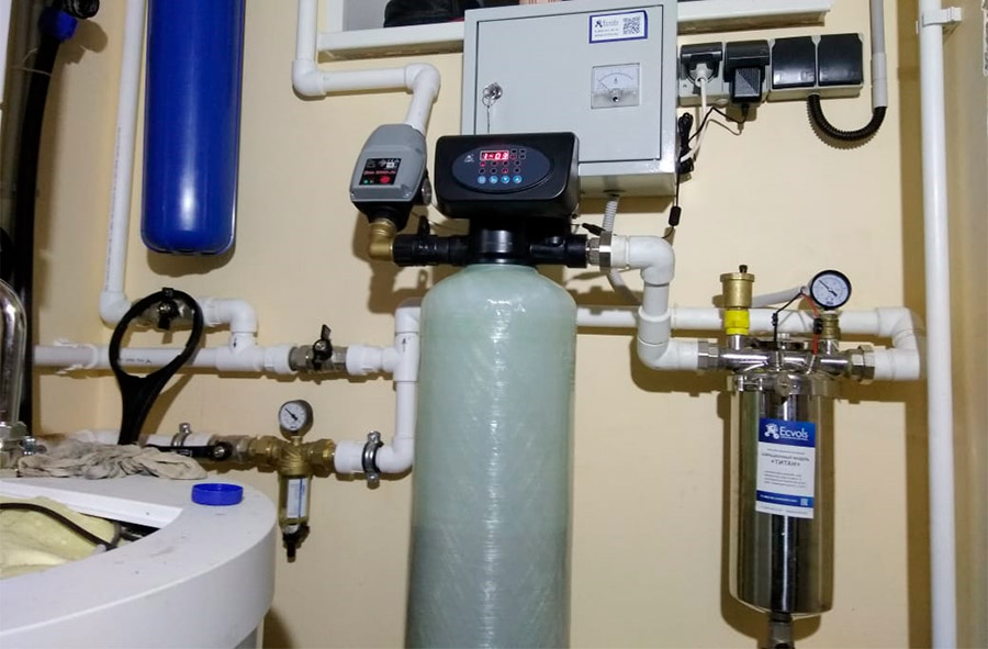 мантаж системы очистки воды с клапаном Runxin