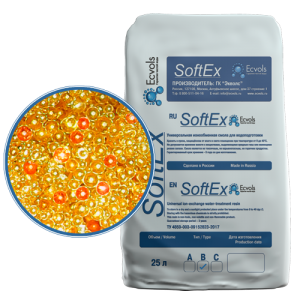 Ионообменная смола микс Ecvols SoftEx B, обезжелезивание, умягчение, удаление марганца, 1 литр