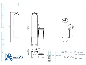 Чертеж - Фильтр умягчения AquaChip Manual 1465 A, Потребители, до 5 человек, сброс 390л
